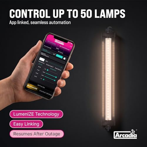 Arcadia LumenIZE Jungle Dawn LED Bar 19" Long 24 Watts High Lumen Output – Smart LED Light Bars for Indoor Reptiles Terrariums, Plants and Bioactive Setups, Long Lasting Easy to Use Natural Lighting