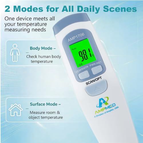 Non-Contact Forehead Thermometer, White Blue | For Kids and Adults, Baby Head Temporal Digital, Accurate Reading - color: White Blue
