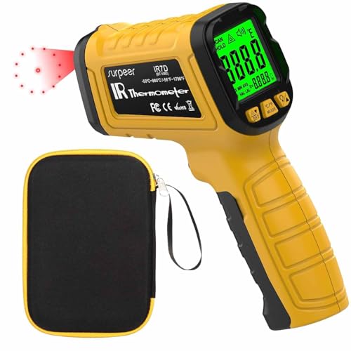 Infrared Thermometer Temperature Gun 1796°F, 50:1 | Laser Temp IR Digital for Pizza Oven, BBQ, Griddle, Cooking, HVAC, Engine Diagnostics - color: -58°F to 1796°F