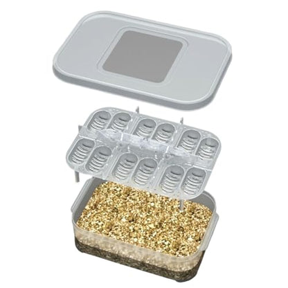 Clear Incubator Transparent Floating Design 12 Grids Reusable | Snake Incubation Box 12 Grids Transparent Floating Design Reusable Clear Incubator Box Incubation for Frog Snake Lizard