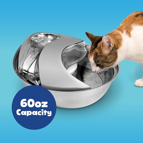 Pioneer Pet Stainless Steel Fountain Raindrop Design , 60oz - size: 60 oz.