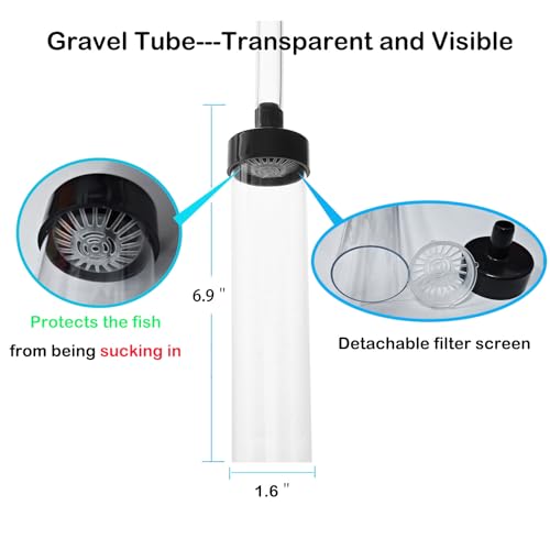 4.3ft Aquarium Siphon Vaccum Cleaner for Fish Tank Cleaning Gravel & Sand - size: 4.3ft