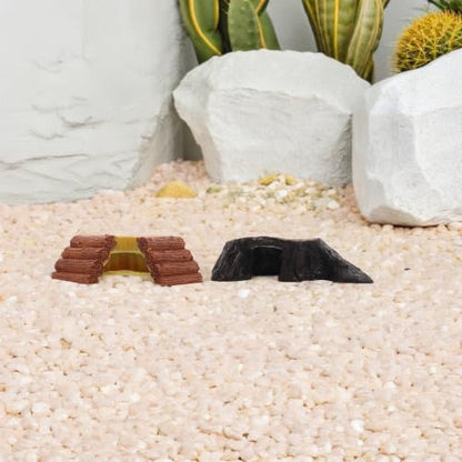 Happyyami 2pcs Floating Turtle Basking Platform with Climbing Ramp for Aquatic Habitats and Aquariums, Synthetic Resin Reptile Tank Accessories Encouraging Basking and Resting Random Color