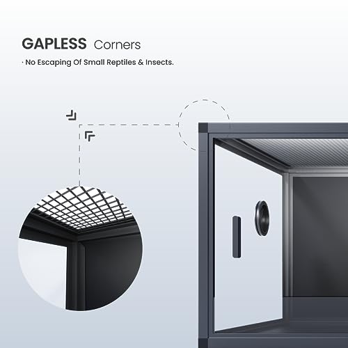 Lightweight 85 Gallon Reptile Enclosure for Snake, Bearded Dragon | Optimal Ventilation & Light Penetration by Rust Proof Mesh Top, Easy Assembly within 6 Steps with Clear Instruction - color: Ultimate Black, size: 85 Gallon
