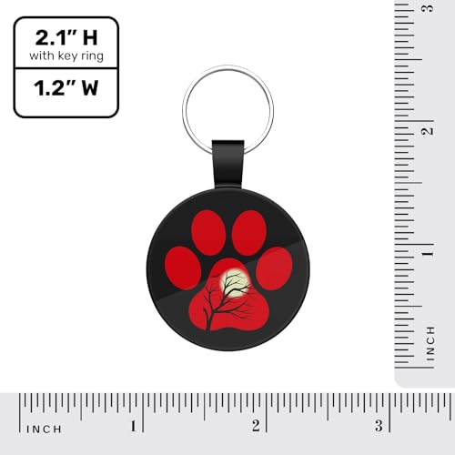 MYLUCKYTAG QR Code Pet ID | Personalized Dog & Cat Collar Tag | Online Profile with Instant Scanned Location Alert Email - style: Red Paw