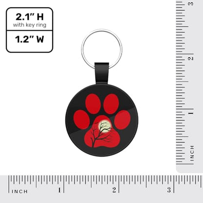 MYLUCKYTAG QR Code Pet ID | Personalized Dog & Cat Collar Tag | Online Profile with Instant Scanned Location Alert Email - style: Red Paw