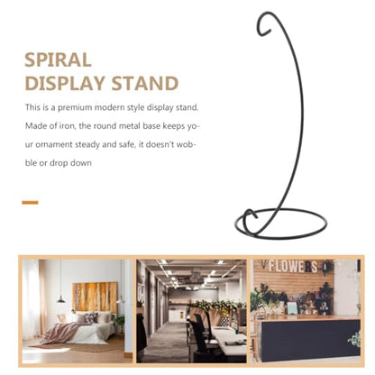 VORCOOL Spiral Ornament Display Stand Iron Hanging Stand Rack Holder for Hanging Glass Globe Air Plant Terrarium Witch Ball Christmas Ornament and Home Wedding Decoration (Black, 23X10X10CM)