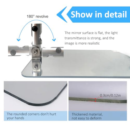Under Vehicle Inspection Security Mirror – Large Under Car Search Mirror Couple to 3/4-in Extendable Threaded Poles for Check on Checkpoints, Airports, Hotels, Clubs, Police Sheriff and Milita Base