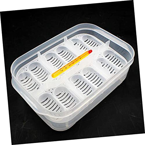 balacoo 1pc Hatching Box for Snakes and Lizards Compartment Incubator with Thermometer Easy to Clean and Manage for Reptile Breeding and Egg Observation