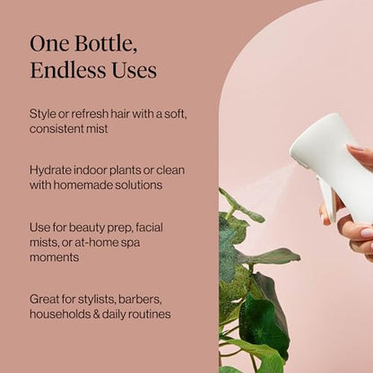 Kitsch Continuous Spray Bottle for Hair – White, 150ml | Fine Mister Spray Bottle & Water Spray Bottle – Recycled Hair Spray Bottle – Spray Bottles for Cleaning, Styling, & More - color: White