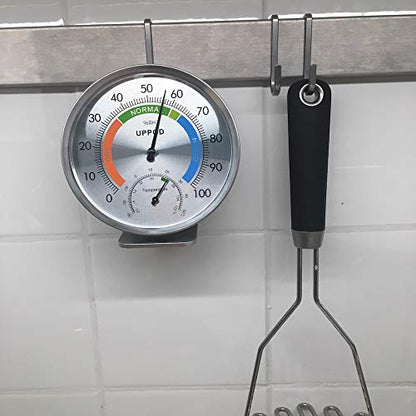 5" Indoor Outdoor Hygrometer/Thermometer, Humidity Gauge Indicator Temperature Humidity Monitor, Analog Hygrometer Humidor (English Version)