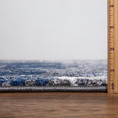 Keen Home Design Runner Rugs - 32"x119" Non-Shedding, Thick Pile Abstract Rugs for Kitchen, Living Room, Bedroom, Dining Room, Entryway - Size: 2'8" x 9'11", Abstract Navy/Gray - color: Abstract Navy/Gray, size: 2'8" x 9'11" (Runner)
