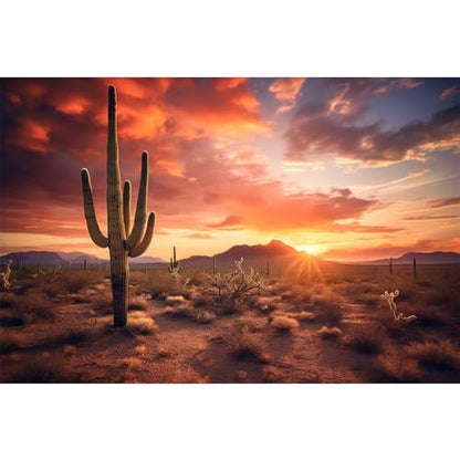 Reptile Tank Backdrop Sunset Desert Terrarium Background Saguaro Cacti Silhouetted Against Sunset Sky Rugged Terrain Vibrant Desert Colors Jungle Landscape Tank Backdrop 24x12in - color: Cacti Green, size: 24(W)x12(H)inches/ 60(W)*30cm(H)