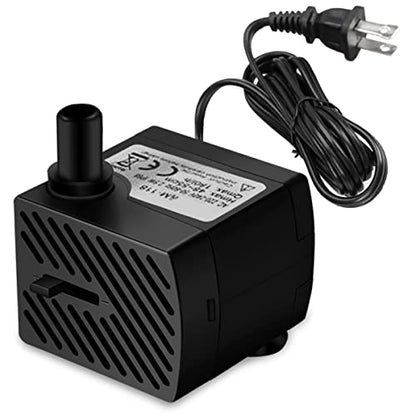 3W 50GPH Mini Submersible Water Pump, Small Fountain Pump for Pond, Aquariums, Fish Tank, Tabletop Fountain, Pet Fountain, Indoor or Outdoor Fountain (AC Powered)
