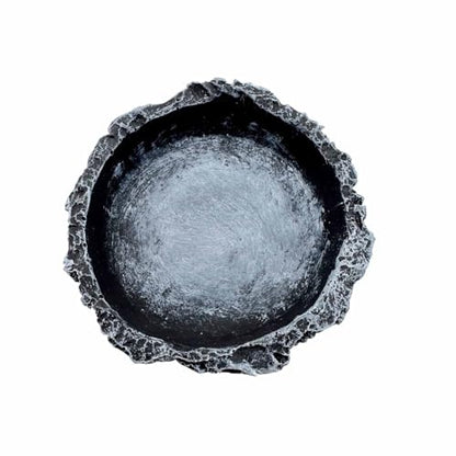 3 Pack Small Reptile Food and Water Bowls, Reptile Feeding Terrarium Bowls for Bearded Dragon Lizard Frog Gecko Tortoise Hermit Crab Snail (Black B) - color: Black - 3 Pack Round Bowls