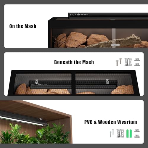 T5 HO Reptile Light Fixture Combo Kit 10.0 UVB Light for Reptiles Terrarium | 22 Inch Tube 5.0 & 10.0 UVB Output, 24W Reptiles Light Bar UVA UVB Desert Lamp for Turtle Lizard Bearded Dragon Tank