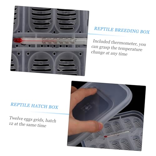 Didiseaon Reptile Breeding Box with Thermometer Professional Egg Incubator for Gecko Lizard and Reptile Hatching Easy to Clean and Manage Incubation Tray