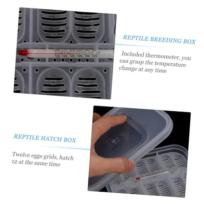 Didiseaon Reptile Breeding Box with Thermometer Professional Egg Incubator for Gecko Lizard and Reptile Hatching Easy to Clean and Manage Incubation Tray