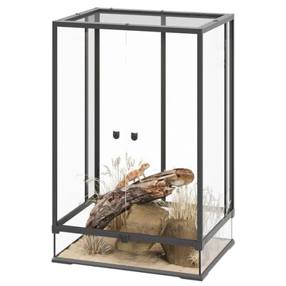 Erinnyees 67 Gallon Reptile Terrarium with Top Screen Ventilation, Snake Habitat with Heating Pad Space, Front Opening Reptile Vivarium with Sliding Cable Outlet for Snakes, Leopard Geckos, Turtles - size: 67 Gallon