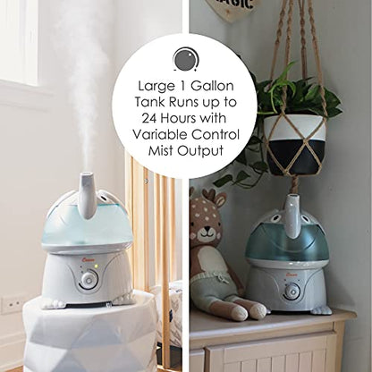 Crane Cute Animal Humidifier for Kids Bedroom and Nursery, Ultrasonic Cool Mist, 1 Gallon, Auto Shut Off, Cool Mist Humidifier - color: Elephant
