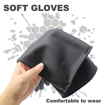 Chemical Resistant Latex Gloves, Cleaning Protective Safety Work | Heavy Duty Rubber Gloves, S-M-L-XL Size, Black 1 Pair - color: M/12.2''