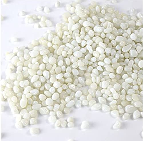 Decorative Stones,Glass Stones,1 Lb About 460 G Irregular Sea Glass Pebbles Artificial Glaze Crystal Stones Rocks for Vase Filler,Table Scatter,Aquarium Decoration,Air Plants Decoration (White) - color: White