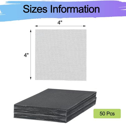 50 Packs 4 Inch Flower Pot Hole Mesh Pad, Plastic Mesh Screen Bonsai Bottom Planter Drainage Hole Grid Mat, Plant Succulent Pot Screens Mat Prevent Soil Loss - color: 50 Pcs, size: Square - 4"