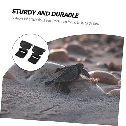 Turtle Terrarium Buckle Reptile Tank Lock Clips Anti-Escape Latch for Feeding Box Aquarium Lid Lock for Amphibious and Rain Forest Tanks Easy Install Set of 4