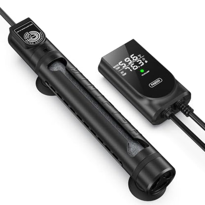 PAIZOO 200W Aquarium Heater, Low Water Line Turtle Heater LED Controller | Low Water Level Design, Real-time Temp Display, Dual Temp Control System, Energy-saving Mode, Precise Temp Control - size: 200W(20-40Gal)