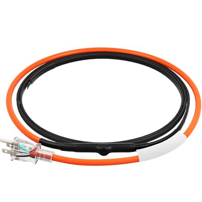 VEVOR Self-Regulating Pipe Heating Cable, 3FT 5W/FT Heat Tape for Pipes Freeze Protection, Water Pipe Heat Cable with Built-in Thermostat Protects PVC Hose, Metal and Plastic Pipe from Freezing - size: 3FT