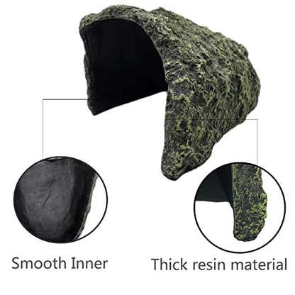 Extra Large Reptile Hide Resin Snake Hides | For Ball Pythons, Simulation Rock, For Habitat Lizard Leopard Gecko Bearded Dragon Turtle, Terrarium Decor