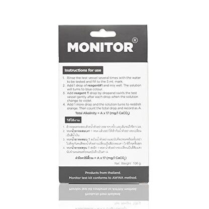 Monitor Alkalinity Test KIT (120 Tests) - Monitor Aquarium and aquaculture Water Quality