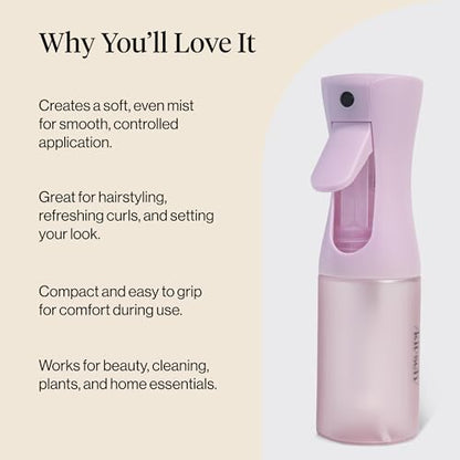 Kitsch Continuous Spray Bottle for Hair – Sheer Violet, 150ml | Fine Mister Spray Bottle & Water Spray Bottle – Recycled Hair Spray Bottle – Spray Bottles for Cleaning, Styling, & More - color: Sheer Violet