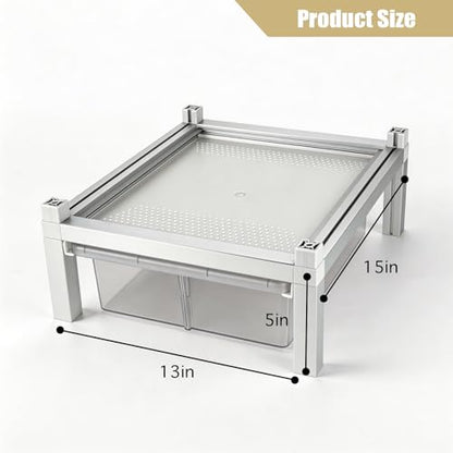 13x10x4 Stackable Reptile Rack Expansion Unit PE Drawer Ventilated Lid | Modular stackable reptile rack expansion 13x10x4, PE sliding drawer, ventilated lid, fits gecko snake ground reptile habitat - size: 13x10x4-add