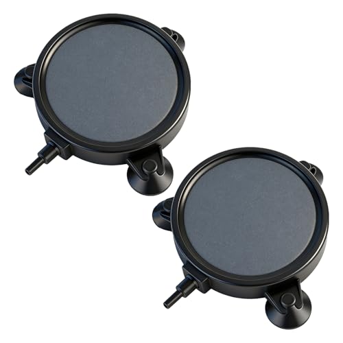 Zihvfzu 2PCS 4" Aquarium Air Stone Disc with 3 Suction Cups, Bubble Diffuser for Fish Tanks, Water Tanks & Hydroponic Systems