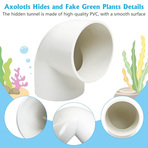 Hamiledyi Axolotl Hideout Tube Set Resting Tunnel for Aquarium Axolotl Cave Hideout Fish Tank Accessories Habitat Shelter for Turtle Betta Fish Lizard and Other Small Reptiles and Amphibians