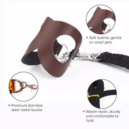 MANON ROSA Sugar Glider Harness and Leash Set, Adjustable 3Pcs Vest, Brown | Escape-Proof Design, Comfortable Adjustable Vest, Suitable For Small Pets, Durable Material, Easy To Wear, Secure Leash 57” - color: 01 Brown