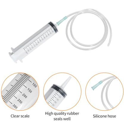 Hoypeyfiy 150ml Large Syringe ,Plastic Syringe with 40 Inches Plastic Tubing for Scientific Labs,Liquid,Plant Irrigation,Perfumes,Inks,Feeding Pets