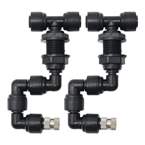 Reptile Misting Spray Nozzle for Rainforest Tank Pet Cooling Adjustable Reptile Nozzle Fogger Mist Sprinkler for Full Water Coverage, Replacement Micro Spray Nozzles (2Pack) - color: 2Pack