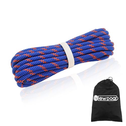 Static Climbing Rope - 8mm (5/16c) / 10mm (3/8”) Double Braid Accessory Cord for Rock,Hauling, Prusik, Survival - Pre-Cut 20FT, 50FT, 100FT, 165FT Lengths - Outdoor, Fire Rescue Equipment - color: Blue, size: 5/16 in x 50 ft
