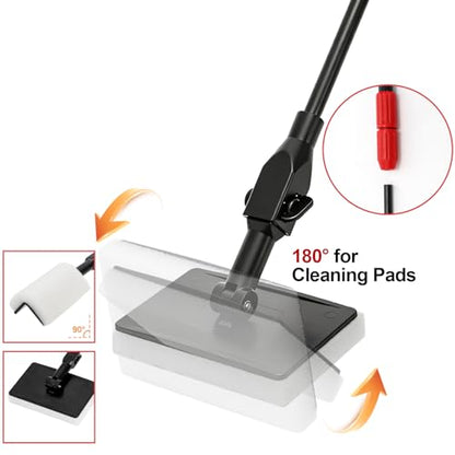 TOPZEA 6 in 1 Aquarium Cleaning Tool Kit, Fish Tank Cleaner Set with Adjustable Telescopic Long Handle (21-32 Inch) Include Algae Scraper, Scrubber Pads, Fish Net, Tube Cleaning Brush, Gravel Rake