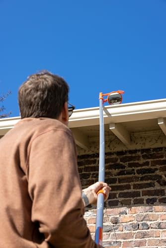 Inspection Mirror for Extension Poles | SEE MORE FROM THE GROUND • DESIGNED FOR EXTENSION POLES • LARGE ADJUSTABLE VIEWING MIRROR • INSPECT-DISCOVER-MONITOR-VERIFY