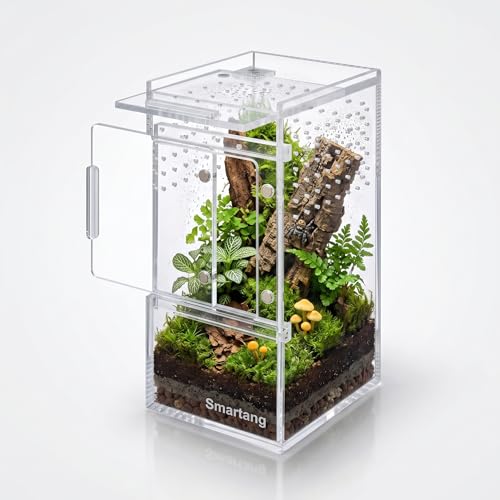 【Pre-Assembled】 Jumping Spider Enclosure(3"×3"×6") Front Above Opening Praying Mantis Habitat, Jumping Spider Habitat, Arboreal Tarantula Enclosure, Insect Terrarium,Acrylic Terrarium - size: 3.0"L x 3.0"W x 6.0"H