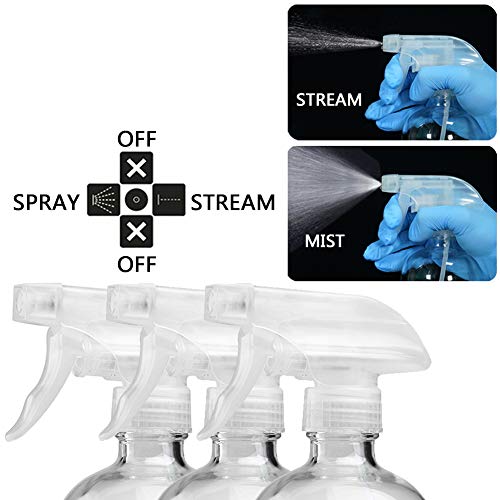 Glass Spray Bottles Empty 16oz Boston Round Bottle Refillable Container for Essential Oils with Funnel Lables Cleaning Products Aromatherapy Lotions Liquid Soaps (WhiteWhite) - color: A-Clear