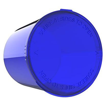 90 Dram CR Plastic Packaging Pop Top Containers - Child Resistant Travel Holder Vial Bottles - 60 qty (Translucent Blue) - color: Translucent Blue