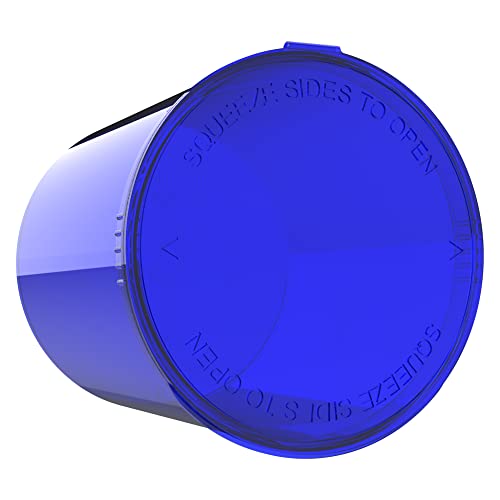 90 Dram CR Plastic Packaging Pop Top Containers - Child Resistant Travel Holder Vial Bottles - 60 qty (Translucent Blue) - color: Translucent Blue