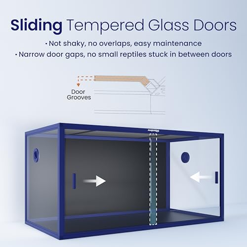 120 Gallon Reptile Tank for Bearded Dragon, Snake, Adult Reptile | Optimal Ventilation & Light Penetration by Rust Proof Mesh Top, Easy Assembly within 6 Steps with Clear Instruction - color: Dart Blue, size: 120 Gallon