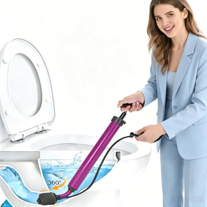 Manual Drain Unclogger with Adaptive Inflatable Plug, Fits NPS1.5~4.5" Pipes for Toilet/Sink/Bathtub, No Extra Accessories, Hand Pump Pressure & Washable, Lightweight Toilet Plunger & Drain Auger Tool | Fits NPS 1.5-4.5" pipes, washable, no electricity, n
