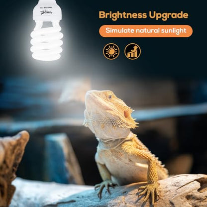UVB Bulb for Reptiles, 10.0 26W UVB Light for Reptiles, Hygger zoo UVA UVB Reptile Light Bulb Reptile UVB Bulb UVB Light for Bearded Dragon Turtle Lizard Reptile Lamp Terrarium Lamp for Desert Reptile - size: 10.0-6.1 Inch
