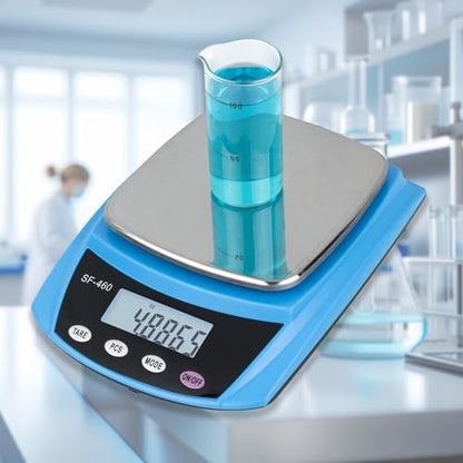 Digital Lab Scale 600g x 0.01g Accuracy Laboratory Balance (Blue) - color: Blue